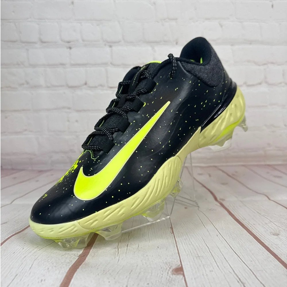 Nike Alpha Huarache Elite 4 Low MCS Black Lime Baseball Cleats Sz 10 FV6096-001